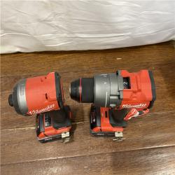 AS-IS MILWAUKEE M18 FUEL 18V Lithium-Ion Brushless Cordless Hammer Drill and Impact Driver Combo Kit (2-Tool) with 2 Batteries