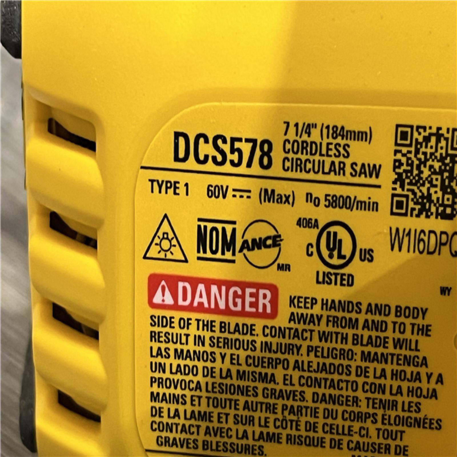 AS-IS DEWALT FLEXVOLT 60V MAX Cordless Brushless 7-1/4 in. Circular Saw with Brake (Tool Only)