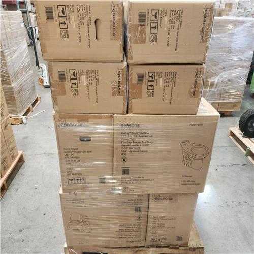 Phoenix Location NEW Seasons Keating Round Toilet Bowl With Tank 1.0 Gallons/ 3.8 Liters a Flush Pallet (8 Toilets)