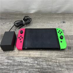 AS-IS Nintendo Switch W\Joy-Con Neon Pink/Neon Green