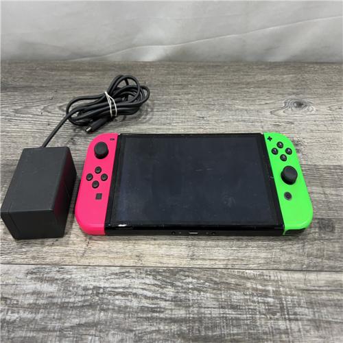 AS-IS Nintendo Switch W\Joy-Con Neon Pink/Neon Green