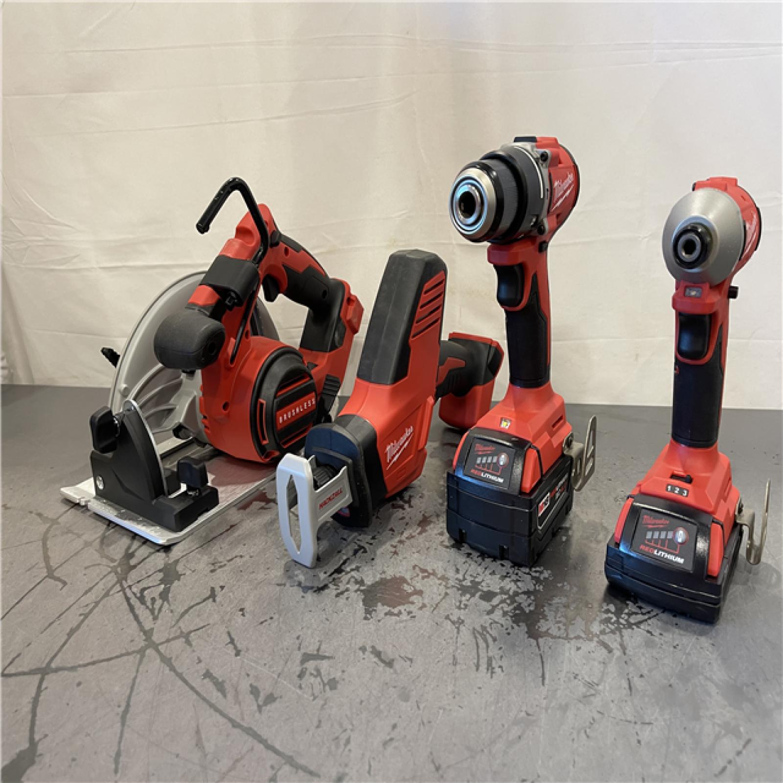 AS-IS - Milwaukee M18 18-Volt Lithium-Ion Brushless Cordless Combo Kit (4-Tool)