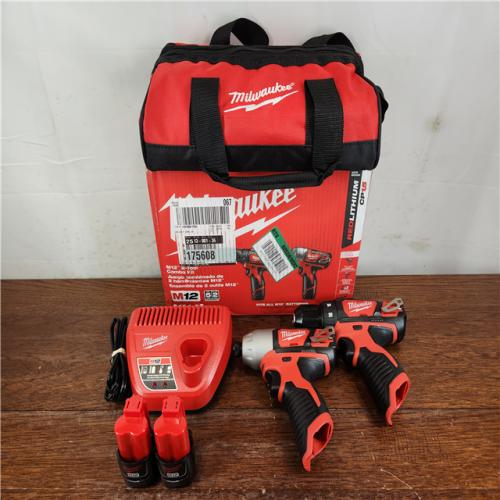 AS-IS Milwaukee M12 12V Lithium-Ion Drill/Driver & Impact Driver Cordless (2-Tool) Combo Kit