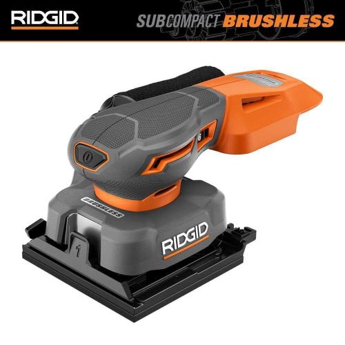 LIKE NEW! RIDGID 18V SubCompact Brushless Cordless 1/4 Sheet Sander (Tool Only)