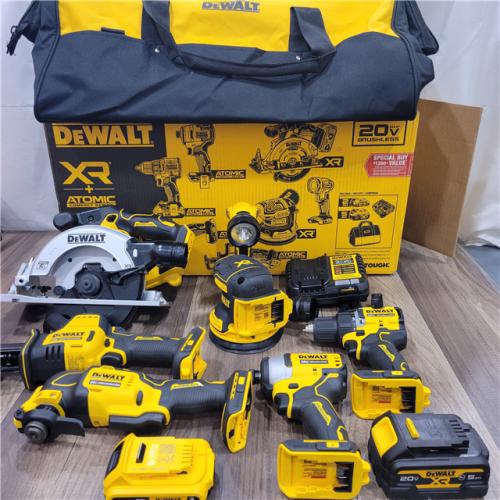 AS-IS DEWALT 20-Volt MAX Lithium-Ion Cordless 7-Tool Combo Kit with 2.0 Ah Battery, 5.0 Ah Battery and Charger