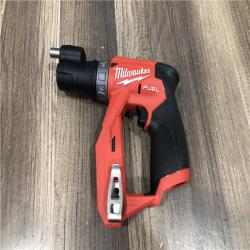AS-IS Milwaukee FUEL 12V Lithium-Ion Brushless Cordless 4-in-1 Installation 3/8 in. Drill Driver with 4 Tool Head (Tool-Only)