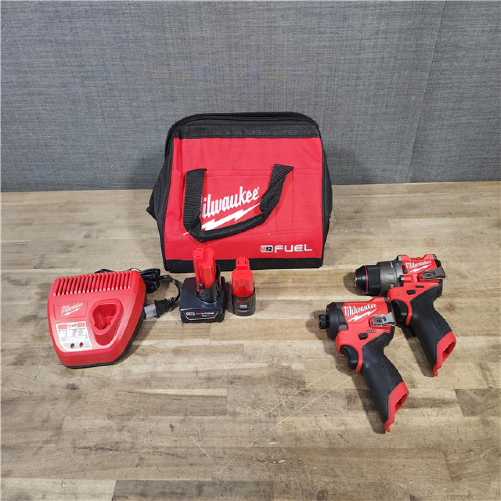 HOUSTON LOCATION - AS-IS (APPEARS LIKE NEW) Milwaukee 3497-22 12V Brushless Hammer Drill and Impact Driver Combo Kit