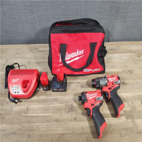HOUSTON LOCATION - AS-IS Milwaukee 3497-22 12V Brushless Hammer Drill and Impact Driver Combo Kit