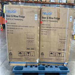 DALLAS LOCATION- NewAir Premium 24 in. Dual Zone 20 Wine Bottles and 70 Cans Beverage and Wine Cooler w/ Customizable Shelves in Stainless Steel PALLET-(2 UNITS)
