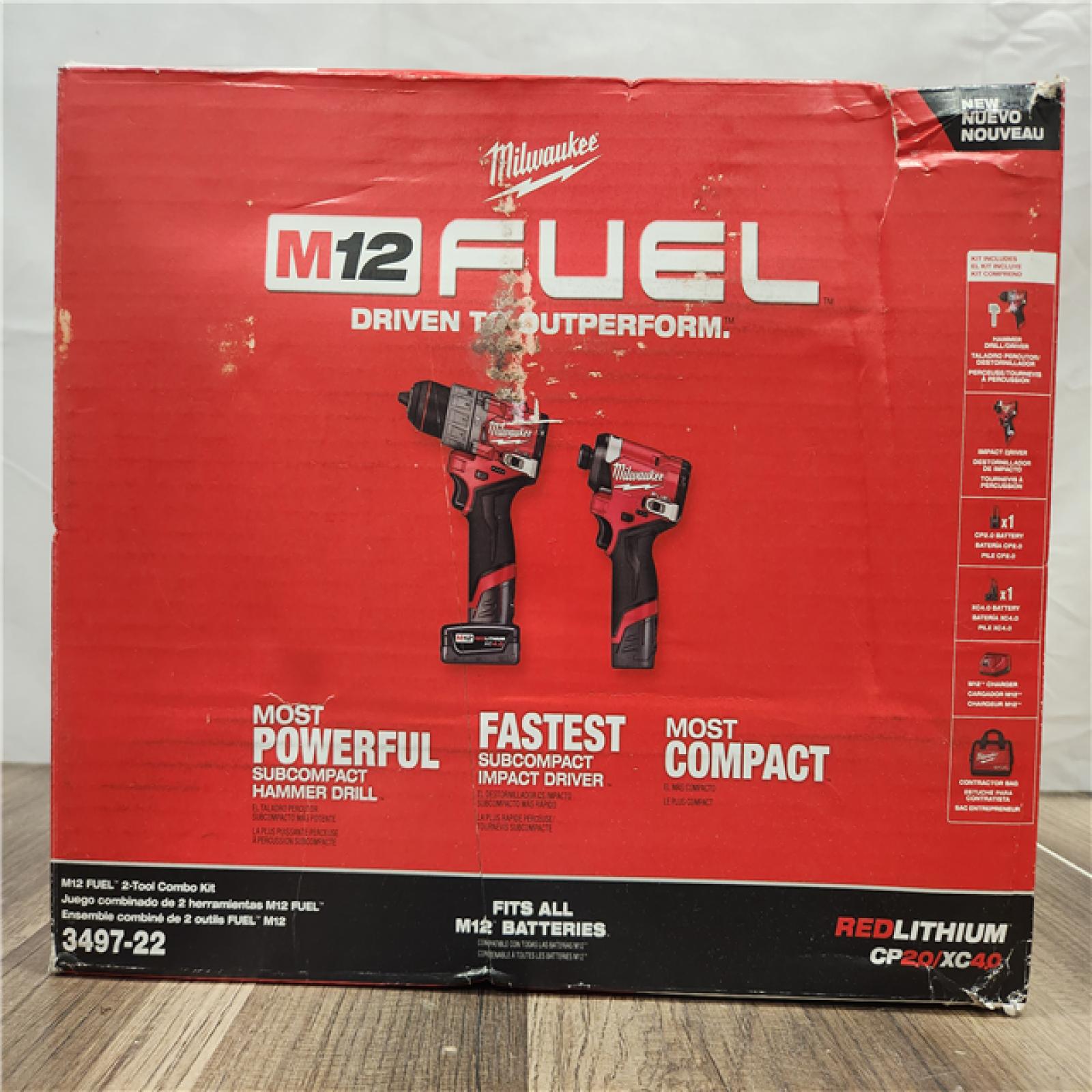 NEW- Milwaukee 12V Brushless Hammer Drill and Impact Driver Combo Kit