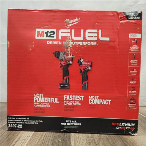 NEW- Milwaukee 12V Brushless Hammer Drill and Impact Driver Combo Kit