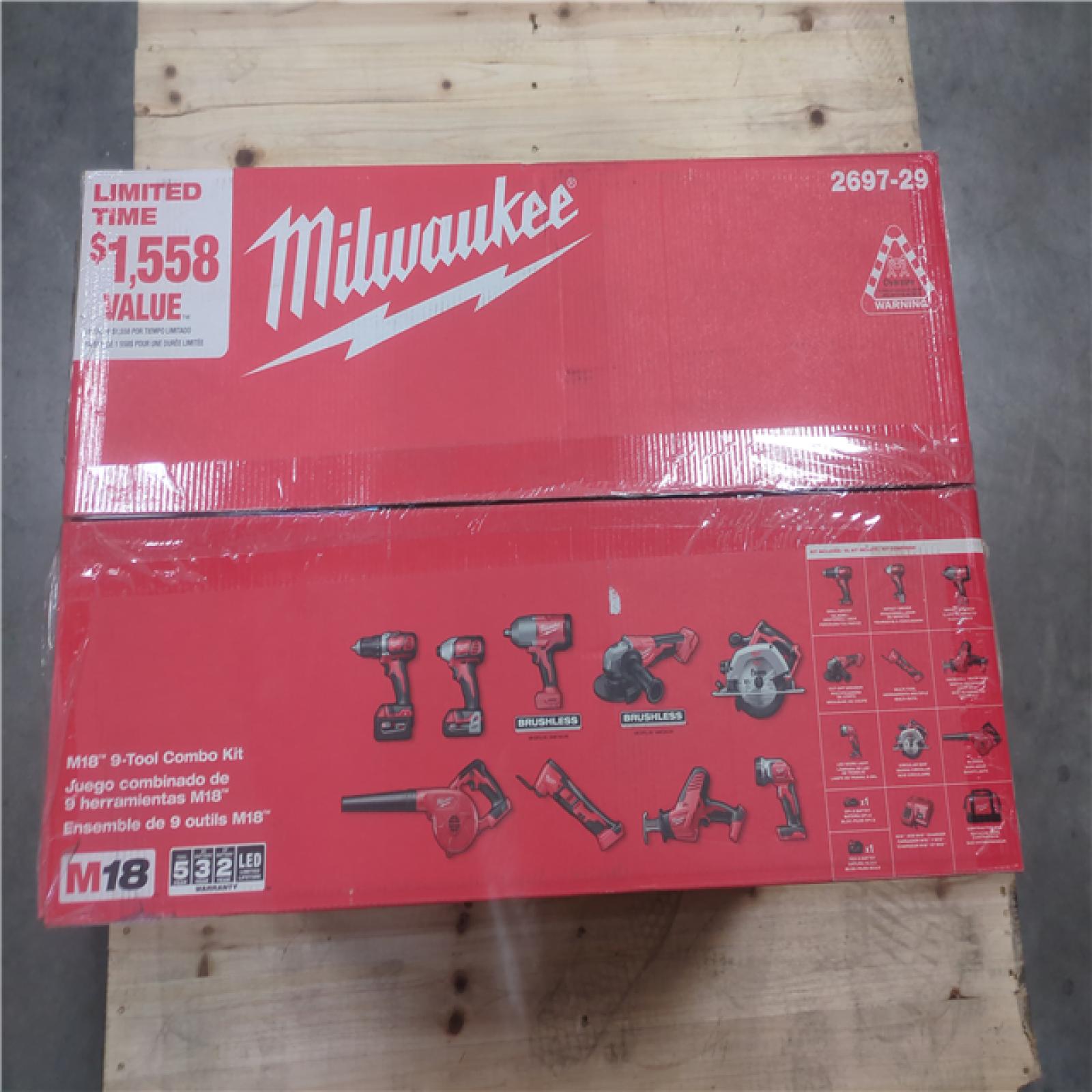 CALIFORNIA AS-IS MILWAUKEE M18 9-Tool Combo Kit