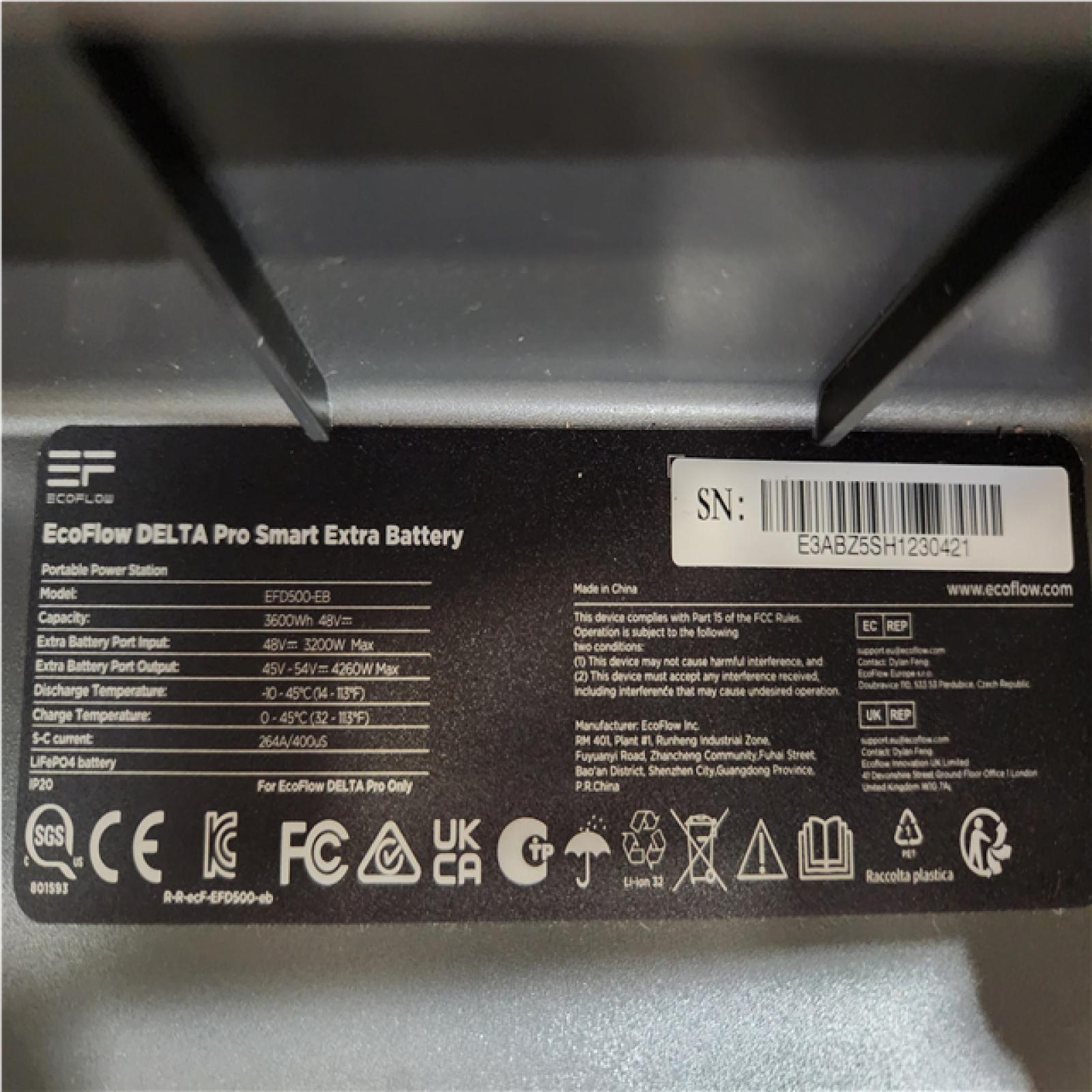 Phoenix NEW EcoFlow DELTA Pro Smart Extra Battery 3600Wh, EFD500-EB