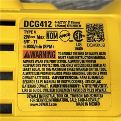 AS-IS DEWALT 20V MAX Cordless 4.5 in. - 5 in. Angle Grinder (Tool Only)