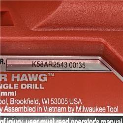 AS-IS Milwaukee FUEL 18V Lithium-Ion Brushless Cordless GEN 2 SUPER HAWG 7/16 in. Right Angle Drill (Tool-Only)