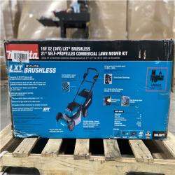 DALLAS LOCATION- AS-IS MAKITA 21 in. 18V X2 (36V) LXT Lithium-Ion Cordless Walk Behind Self Propelled Lawn Mower Kit