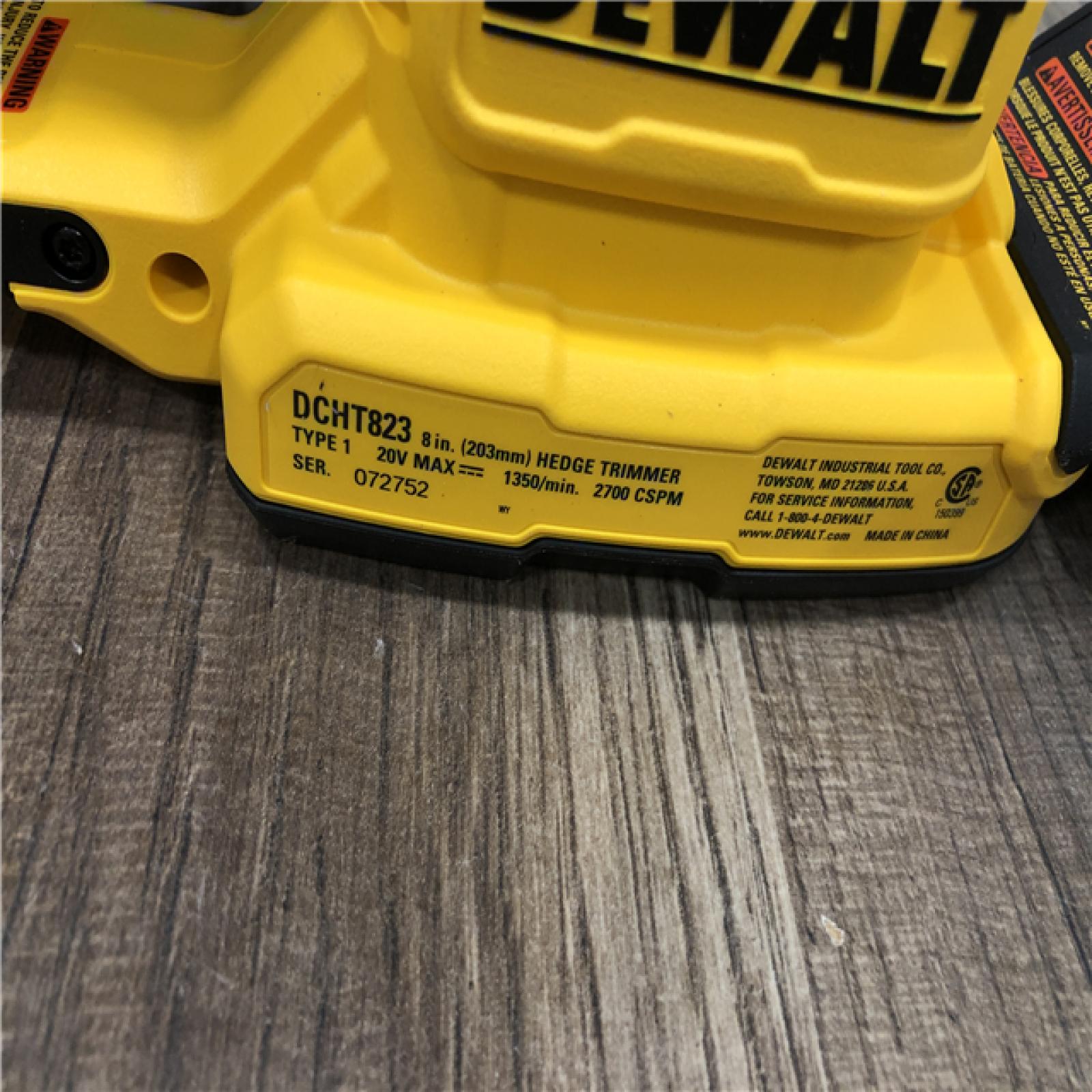 AS-IS DEWALT 20V MAX 8 in. Compact Cordless Battery Powered Hedge Trimmer (Tool-Only)