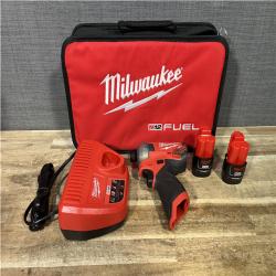 Houston Location AS-IS Milwaukee FUEL SURGE 12V Lithium-Ion Brushless Cordless 1/4 in. Hex Impact Driver Compact Kit