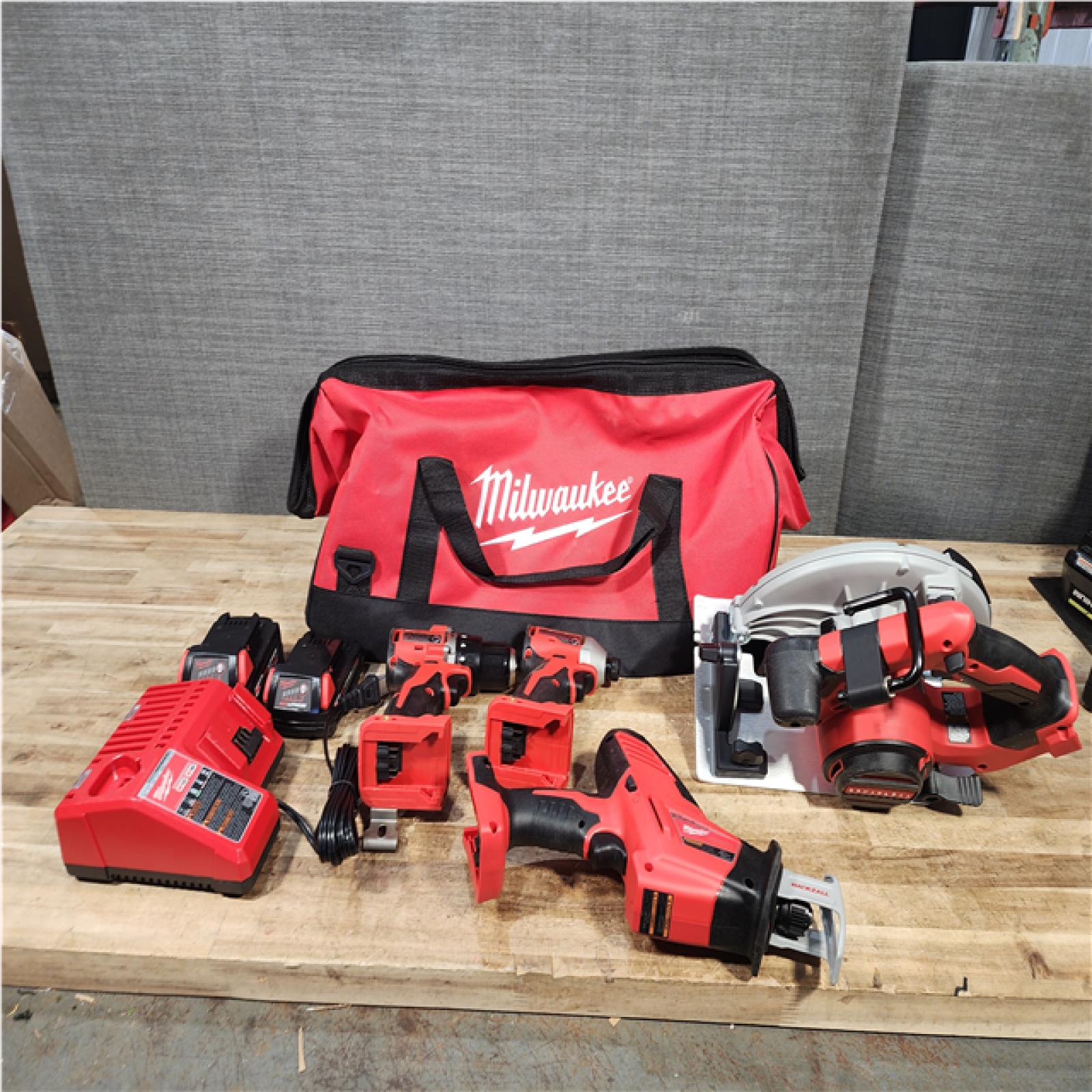Houston Location AS-IS Milwaukee 18-Volt Lithium-Ion Brushless Cordless (4-Tool) Combo Kit