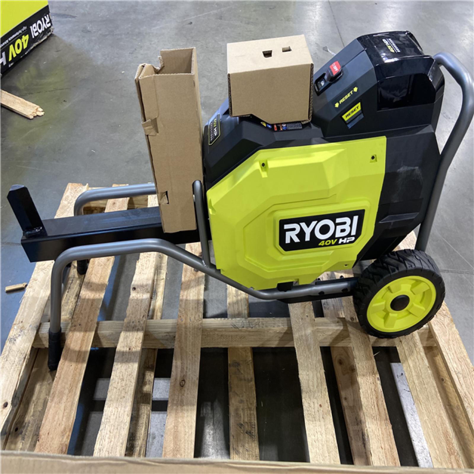 DALLAS LOCATION - RYOBI 40V HP Brushless 12-Ton Kinetic Battery Electric Log Splitter - Tool Only