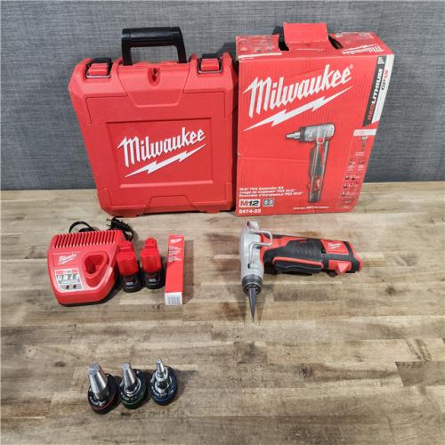 HOUSTON LOCATION - AS-IS Milwaukee M12 12-Volt Lithium-Ion Cordless PEX Expansion Tool Kit with (2) 1.5 Ah Batteries, (3) Expansion Heads and Hard Case