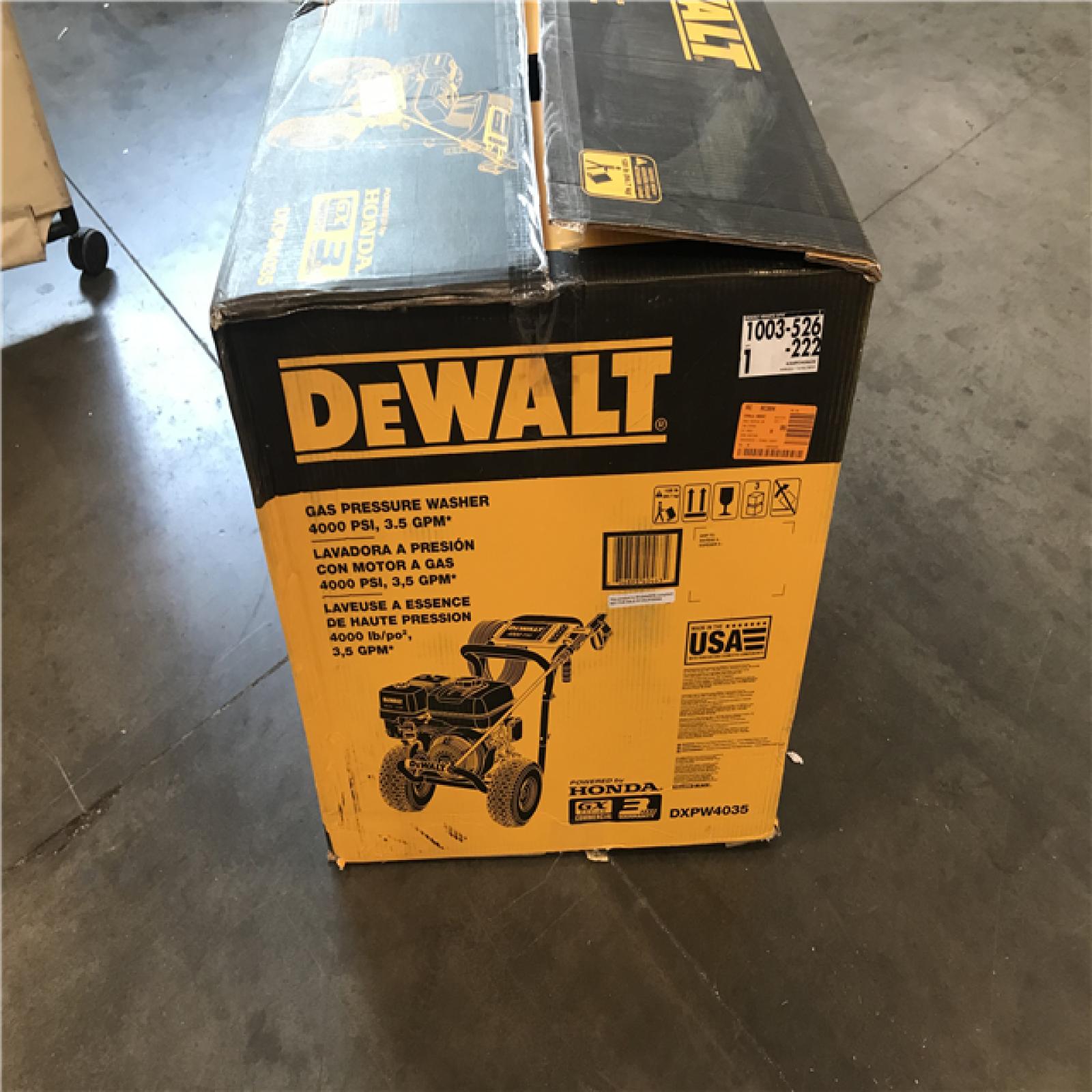 California ASIS DEWALT DXPW4035 4000 PSI at 3.5 GPM HONDA Cold Water