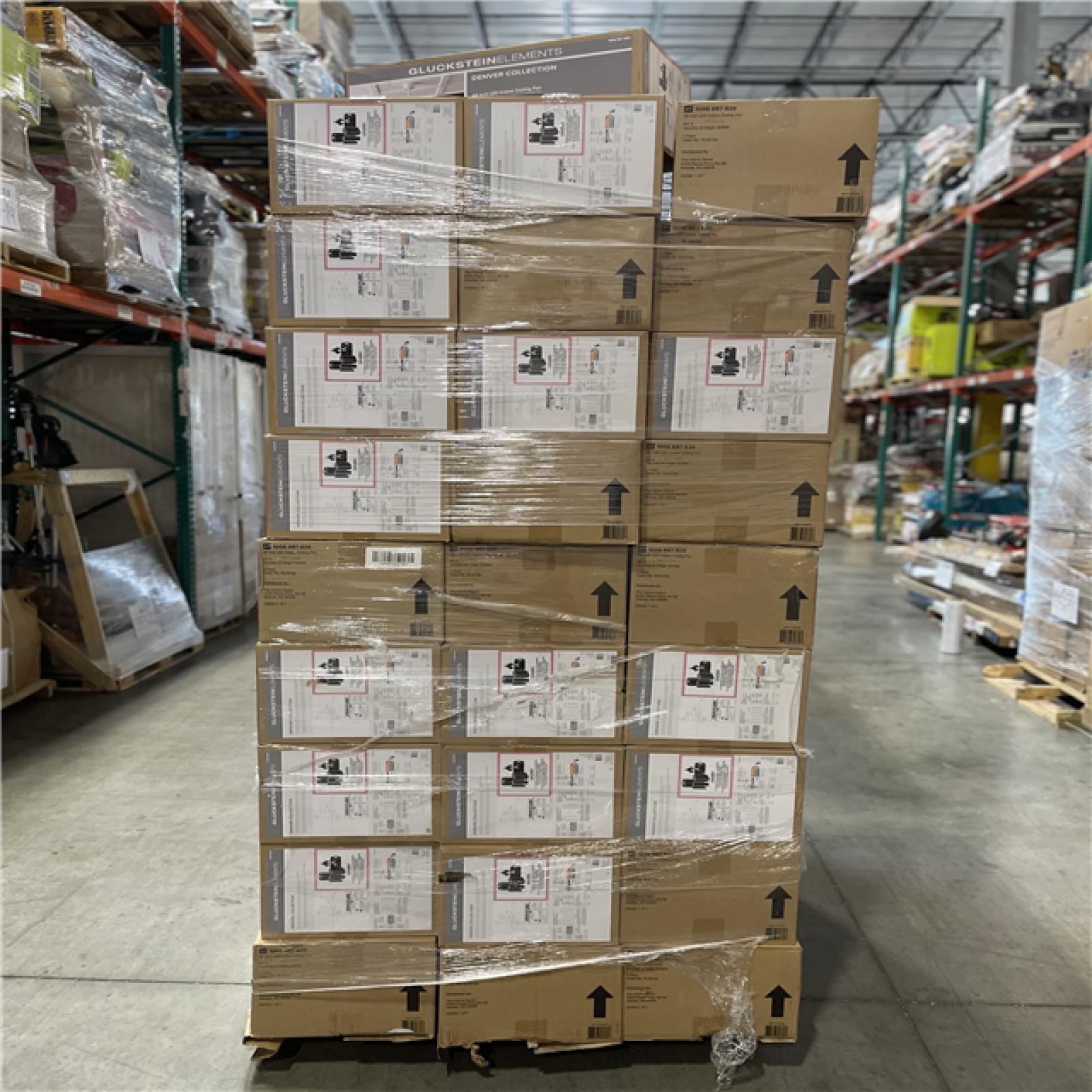 DALLAS LOCATION - Denver 48 in. Integrated LED Indoor White Ceiling Fan with Remote PALLET-(48 UNITS)