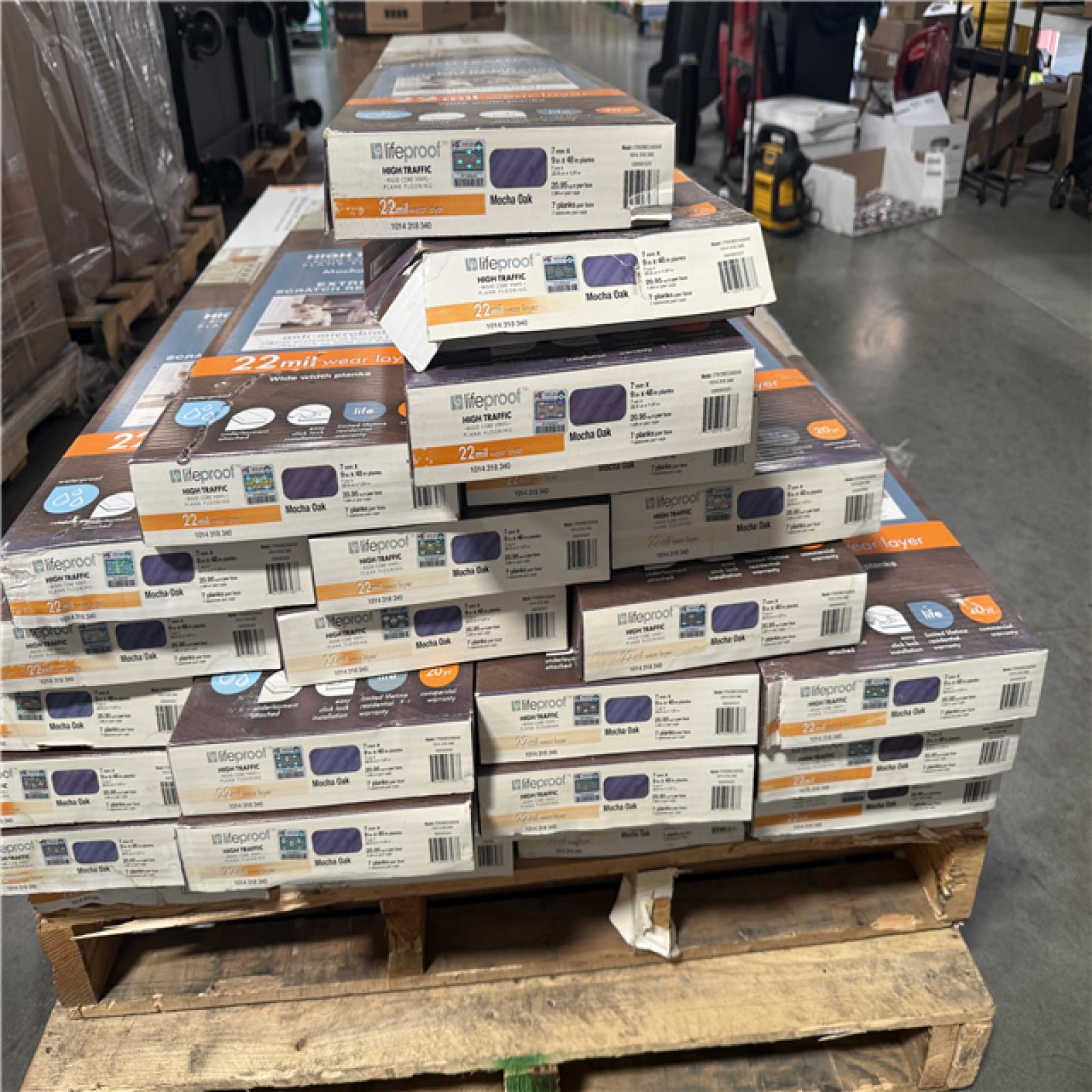CALIFORNIA AS-IS LIFEPROOF RIGID CORE VINYL PLANK FLOORING HOME IMPROVEMENT PALLET