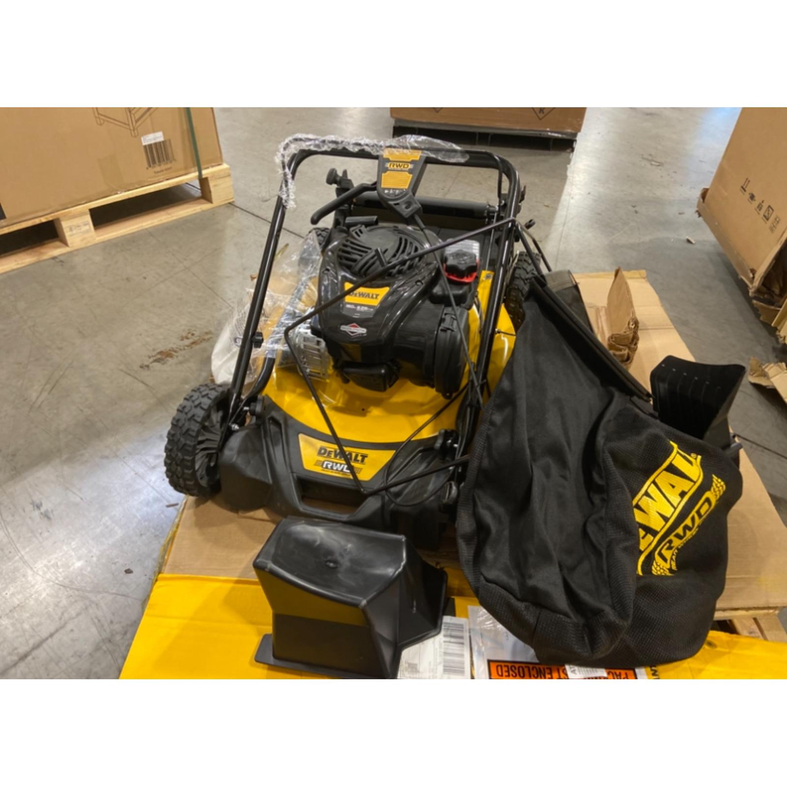 DALLAS LOCATION - DEWALT 21 in. 150cc Briggs and Stratton 625ex Engine Rear Wheel Drive 2-in-1 Gas Self Propelled Walk Behind Lawn Mower