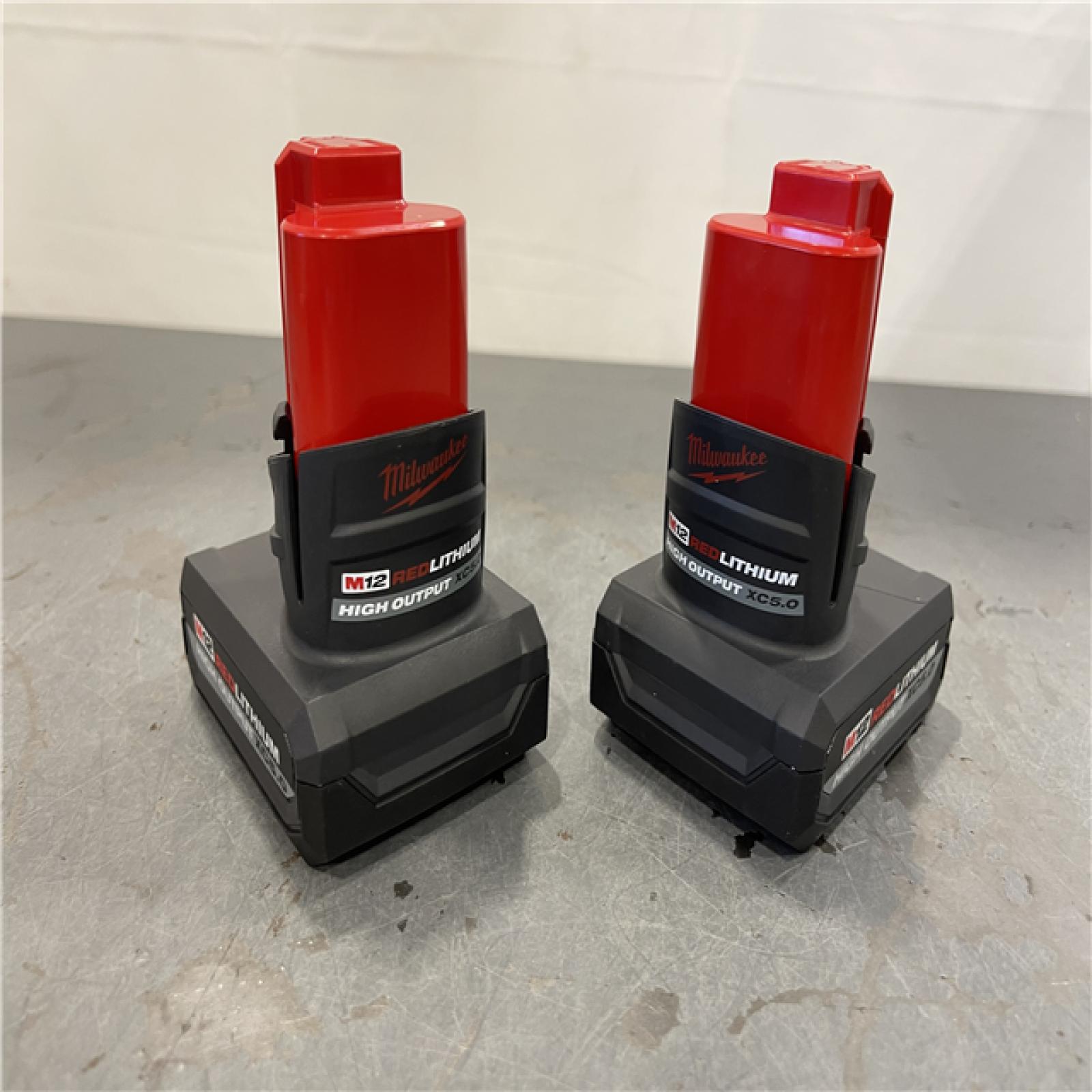 AS-IS - Milwaukee M12 12V Lithium-Ion XC High Output 5.0 Ah Battery (2-Pack) Starter Kit