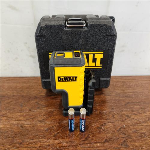 AS-IS DeWalt 100 ft. Red Self-Leveling 3-Spot Laser Level with (2) AA Batteries & Case