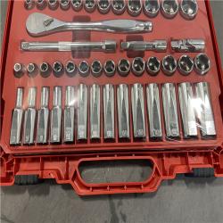 AS-IS - Milwaukee 3/8 in. Drive SAE/Metric Ratchet and Socket Mechanics Tool Set (56-Piece)