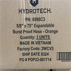 DALLAS LOCATION -NEW! Hydrotech 5/8 in. x 75 ft. Expandable Burst Proof Hose PALLET (51 UNITS)
