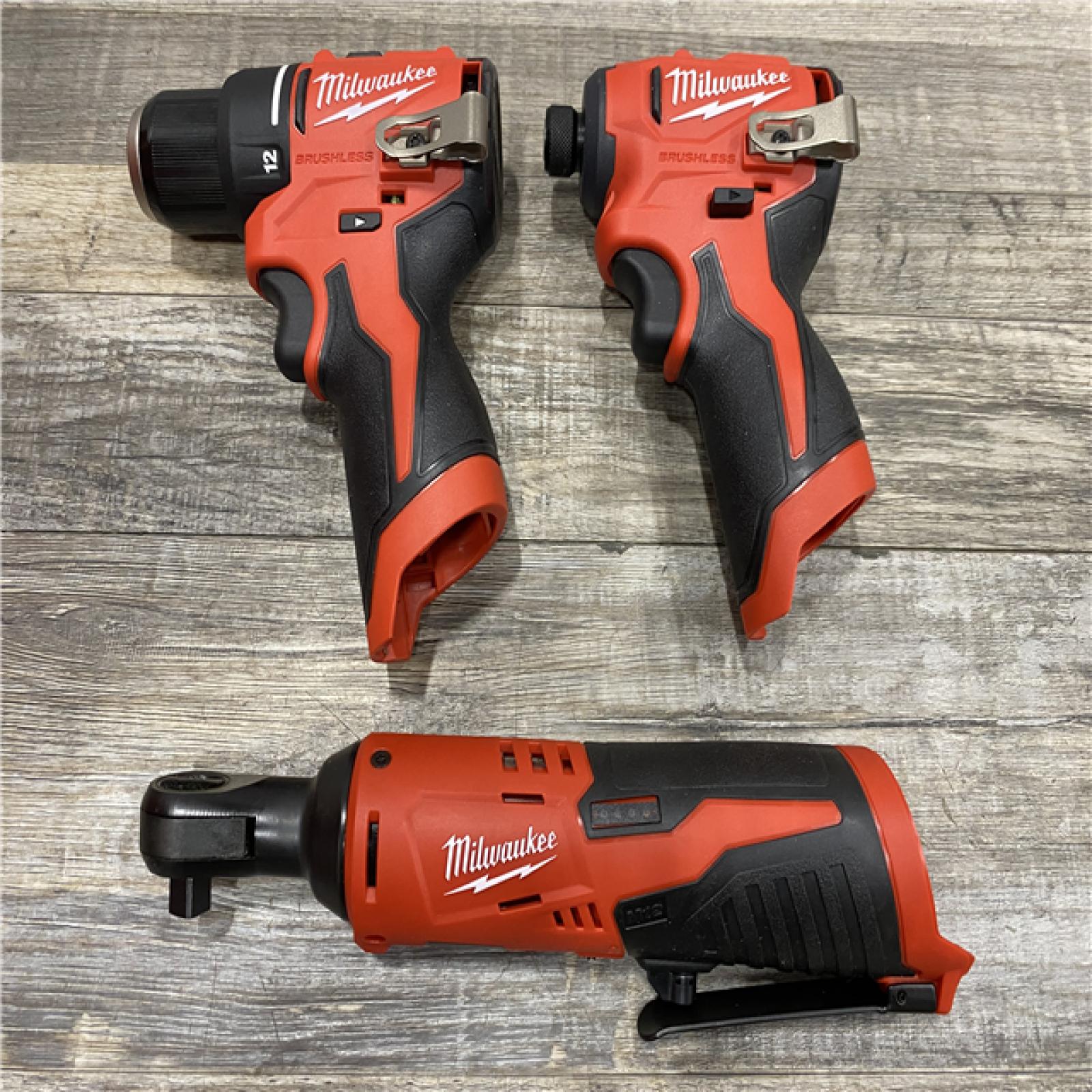 AS-IS Milwaukee 12-Volt Lithium-Ion Brushless Cordless Subcompact Drill &Impact Driver Combo Kit