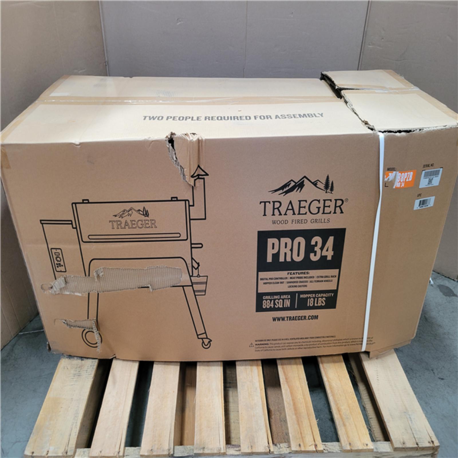 CALIFORNIA AS-IS APPEARS NEW Traeger Pro 34 Wood Pellet Grill and Smoker