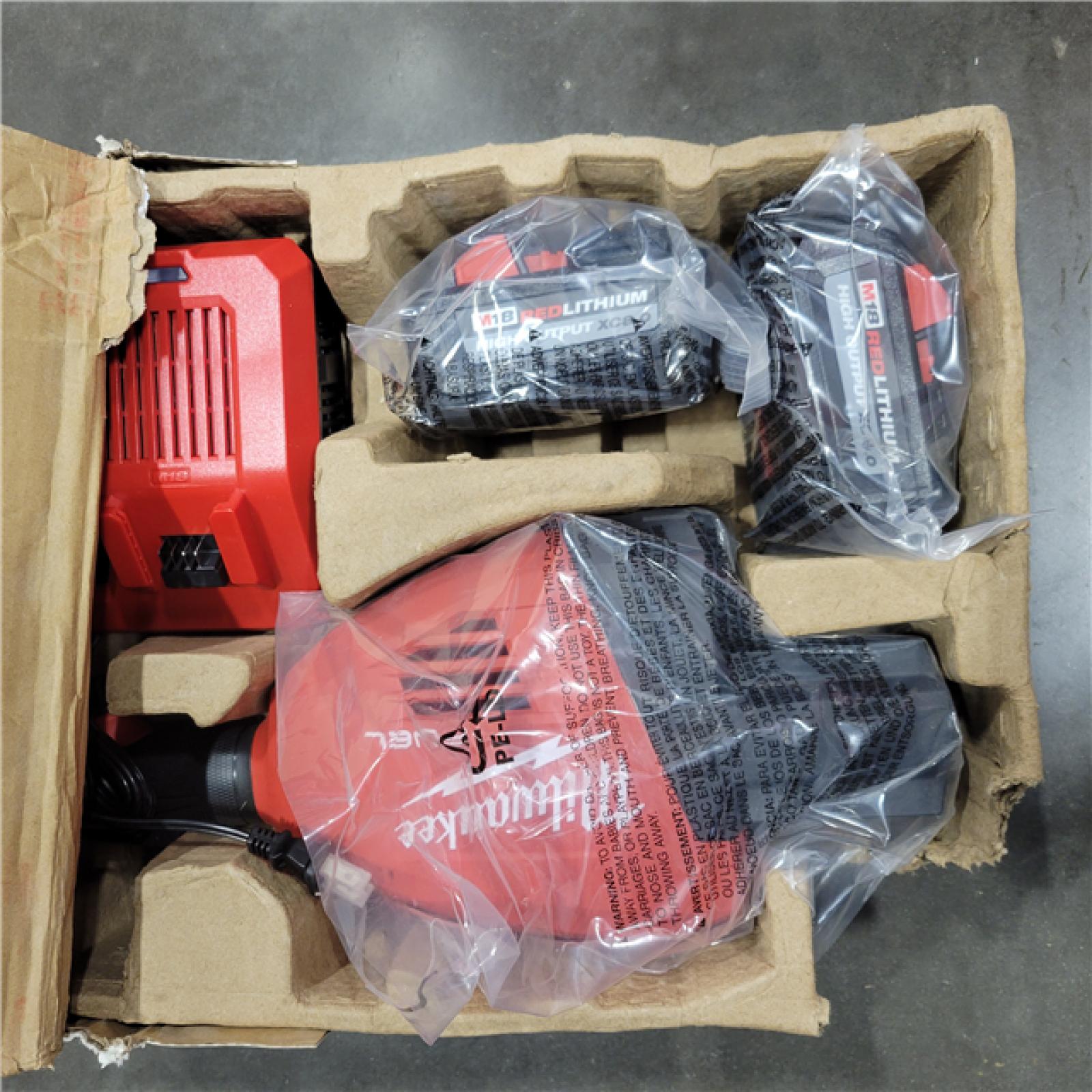 AS-IS  Milwaukee M18 FUEL 18V Brushless Cordless 17 in. Dual Battery Straight Shaft String Trimmer Kit