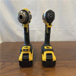 AS-IS - DEWALT 20V MAX XR Hammer Drill and ATOMIC Impact Driver 2 Tool Cordless Combo Kit with (2) 4.0Ah Batteries, Charger, and Bag