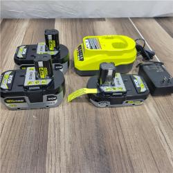 AS-IS RYOBI ONE+ 18V Lithium-Ion HIGH PERFORMANCE Starter Kit with 2.0 Ah Battery, (2) 4.0 Ah Batteries, and Charger