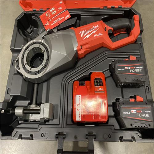 As-Is - Milwaukee M18  Fuel One-Key Cordless Brushless Pipe Threader Kit with (2) 12.0Ah Batteries and Case
