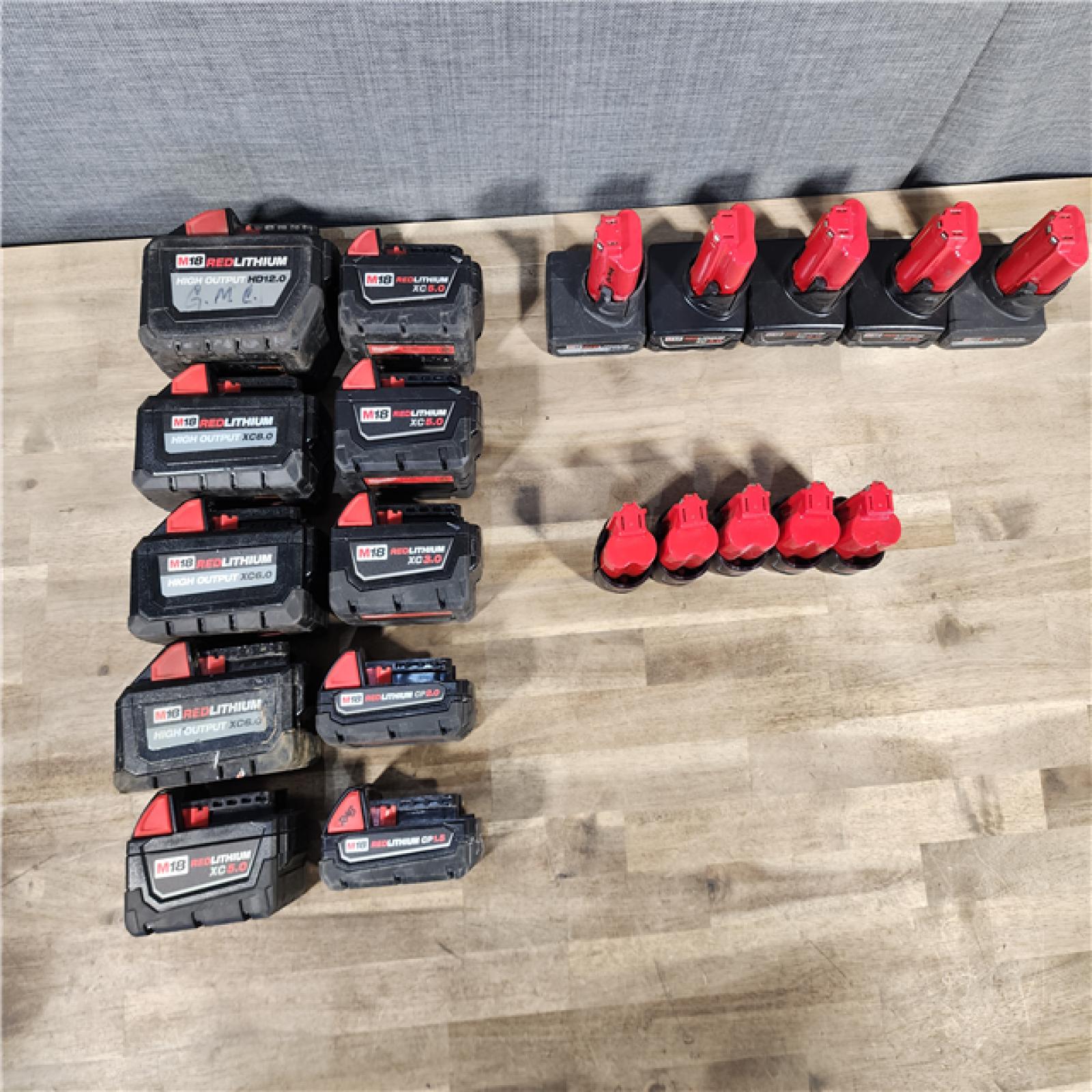 HOUSTON LOCATION - AS-IS MILWAUKEE BATTERY PACK QTY - 20