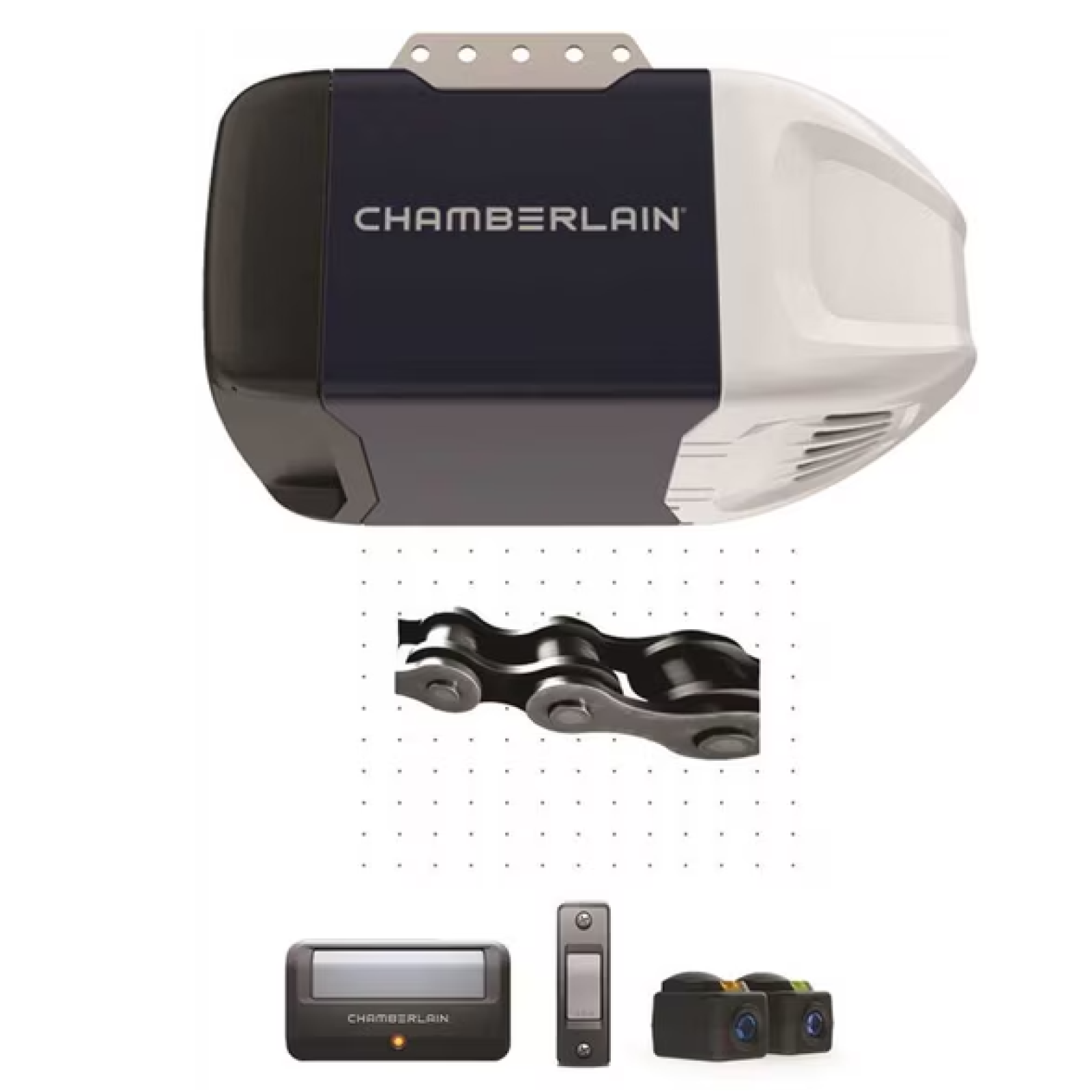 DALLAS LOCATION- NEW! CHAMBERLAIN D2101 1/2 HP Heavy-Duty Chain Drive Garage Door Opener