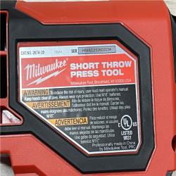 AS-IS Milwaukee M18 18V Lithium-Ion Cordless Short Throw Press Tool Kit