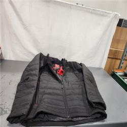 AS-IS- Milwaukee M12 12-Volt Lithium-Ion Cordless Axis Black Heated Hooded Jacket Kit with (1) 3.0 Ah Battery and Charger