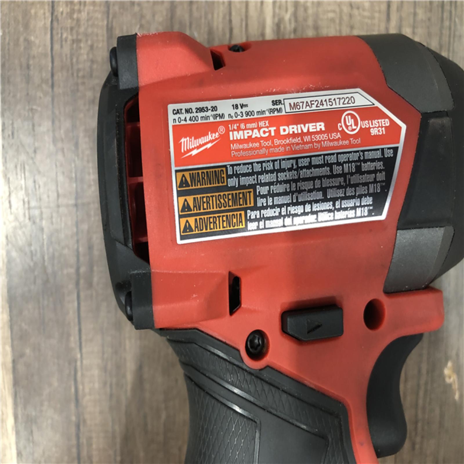 AS-IS Milwaukee FUEL 18V Lithium-Ion Brushless Cordless 1/4 in. Hex Impact Driver (Tool-Only)