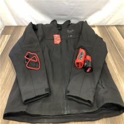 AS-IS Milwaukee Men's Large 12-Volt Lithium-Ion Cordless Tough Shell Black Heated Jacket with