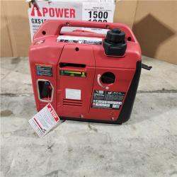 Houston location- AS-IS A-iPower 1500-Watt Recoil Start Gasoline Powered Ultra-Light Inverter Generator with 60cc OHV Engine and CO Sensor Shutdown