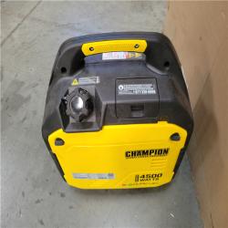 CALIFORNIA AS-IS CHAMPION 4500/3500-Watt Electric Start Gasoline/Propane Powered Dual Fuel Inverter Generator with Quiet Technology and CO Shield