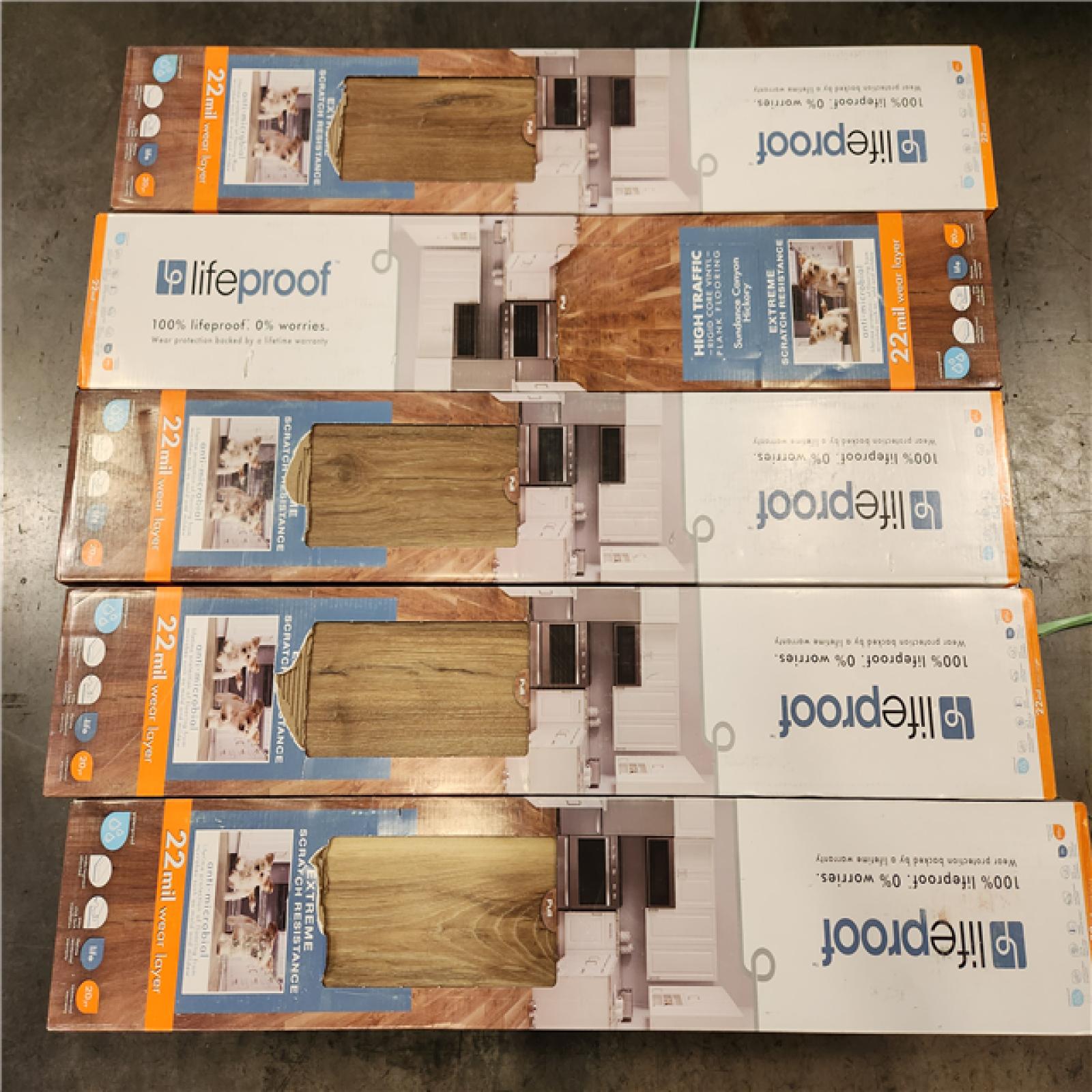 Phoenix Location AS-IS Lifeproof Sundance Canyon Hickory 22 MIL x 7.1 in. W x 48 in. L Click Lock Waterproof Luxury Vinyl Plank Flooring(285 sqft/15 case)