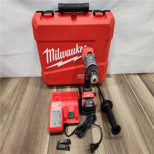 AS-IS - Milwaukee Hammer Drill Driver Kit with Batteries  Charger & Tool Case  Red