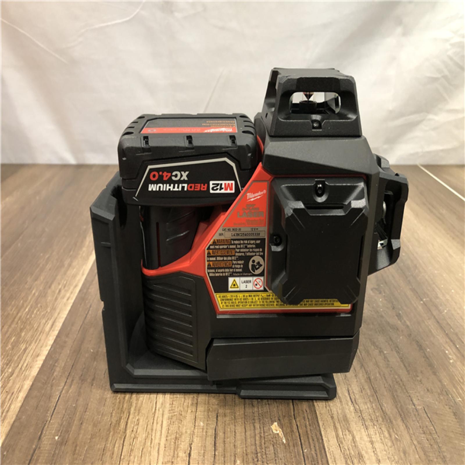 AS-IS Milwaukee 12-Volt Lithium-Ion Cordless Green 250 ft. 3-Plane Laser Level Kit